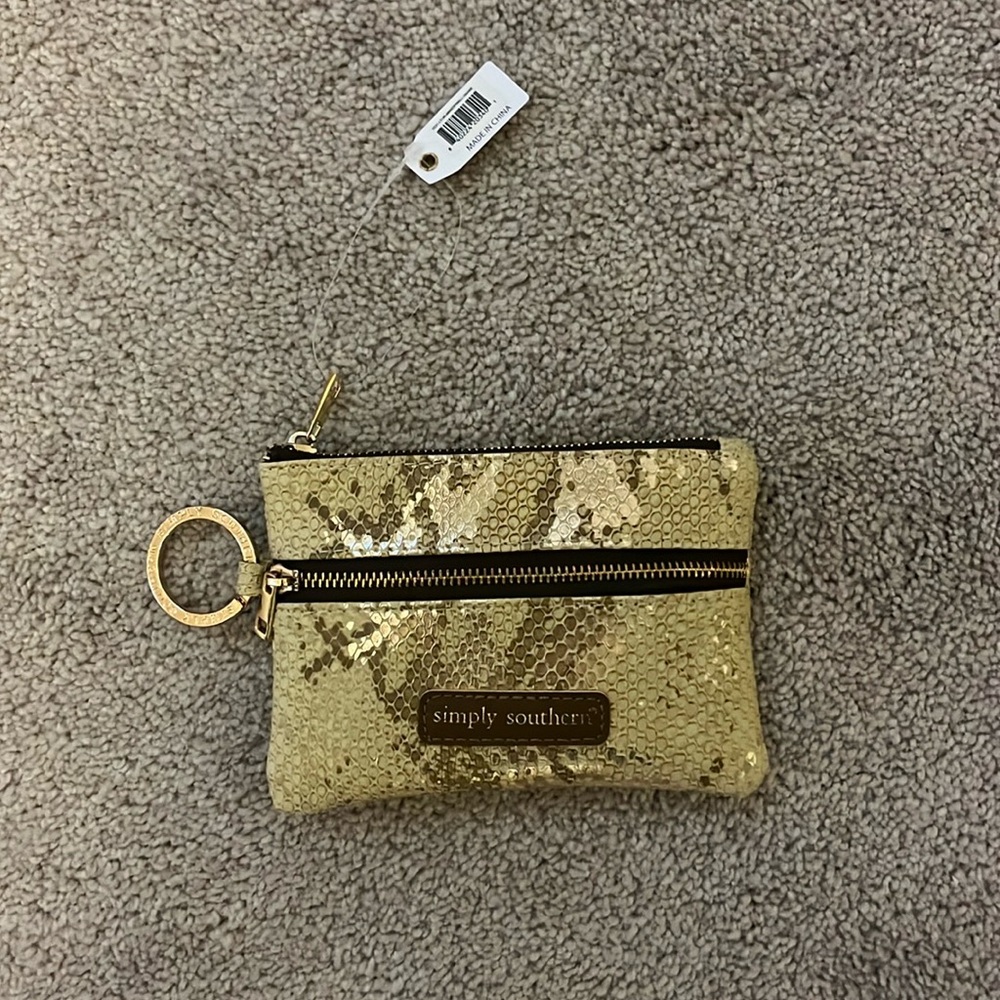 NWT Gold Snakeskin Mini Wallet